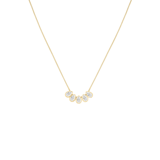 Rosefield Playful Crystals Multi Drops Necklace Gold - JNCDG-J1177