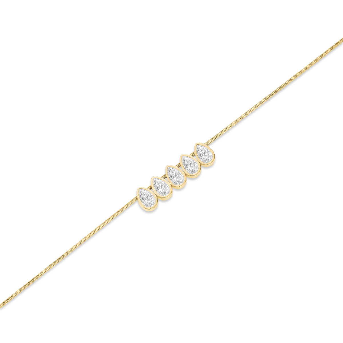 Rosefield Playful Crystals Multi Drops Necklace Gold - JNCDG-J1177