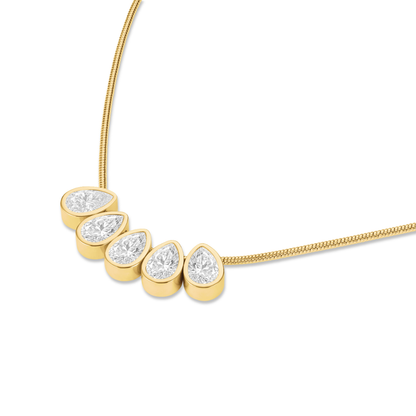 Rosefield Playful Crystals Multi Drops Necklace Gold - JNCDG-J1177