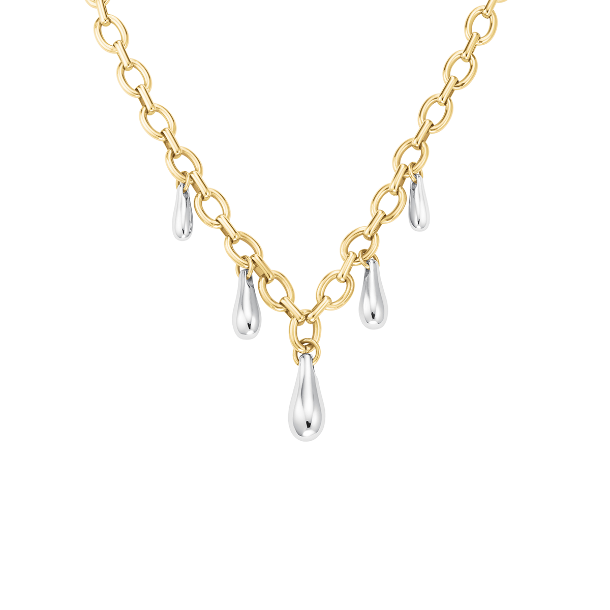 Rosefield Dome Multi Drop Necklace Duotone - JNDMD-J1221