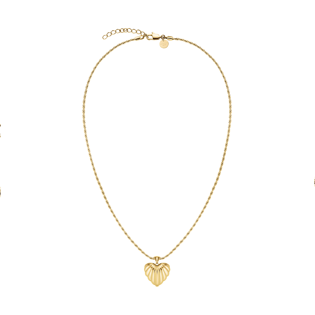 Rosefield Ridged Heart Pendant Necklace - JNHPG-J1007