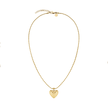 Rosefield Ridged Heart Pendant Necklace - JNHPG-J1007