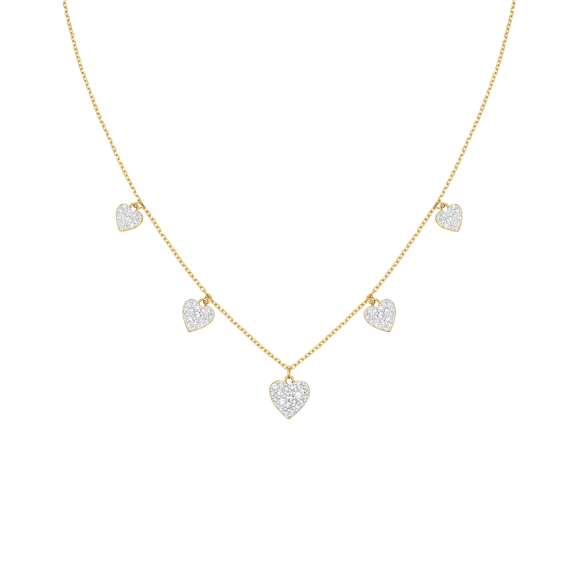 Rosefield Multi Hearts Necklace Gold - JNMHG-J1274