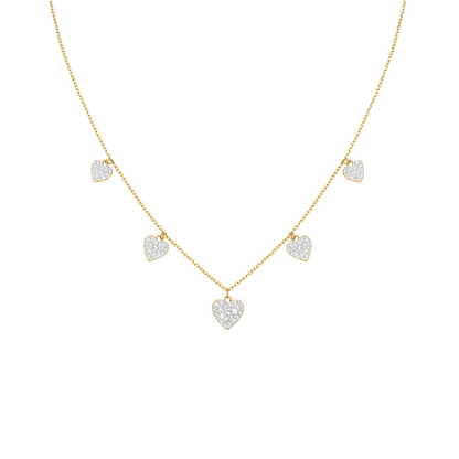 Rosefield Multi Hearts Necklace Gold - JNMHG-J1274