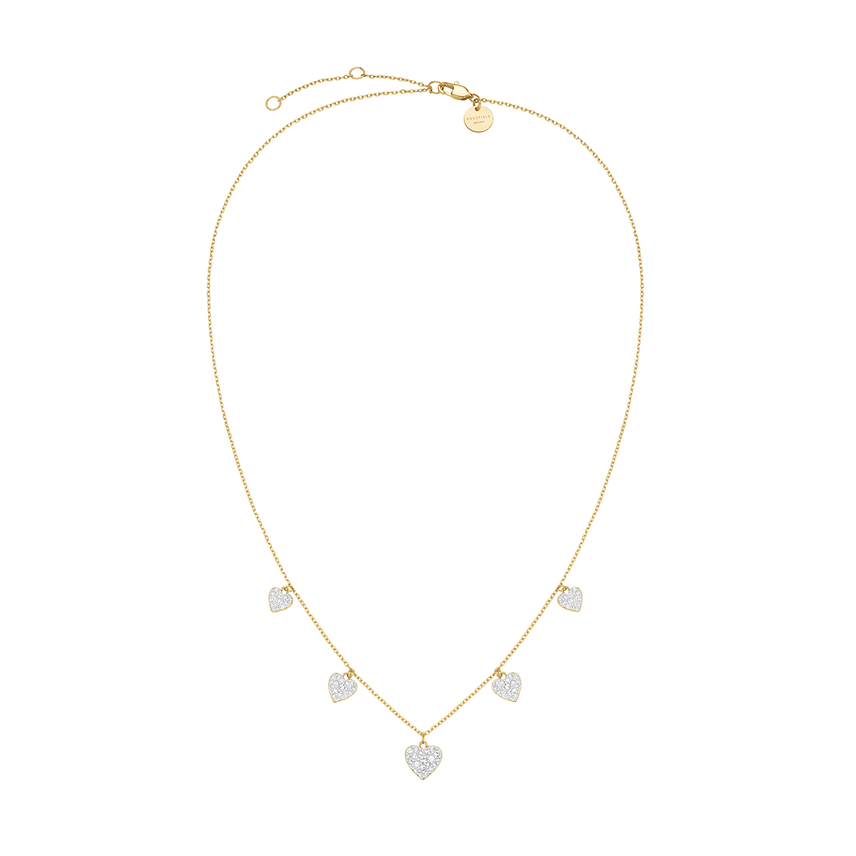 Rosefield Multi Hearts Necklace Gold - JNMHG-J1274