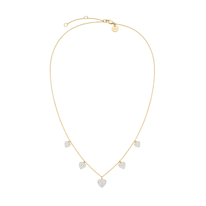Rosefield Multi Hearts Necklace Gold - JNMHG-J1274