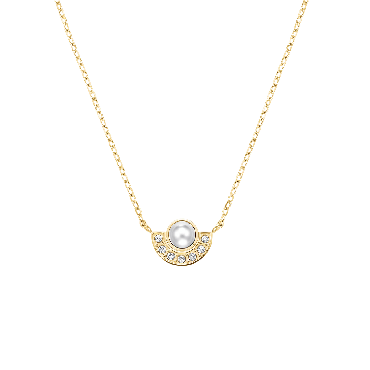Rosefield Modern Pearl Circle Necklace Gold - JNPCG-J1292