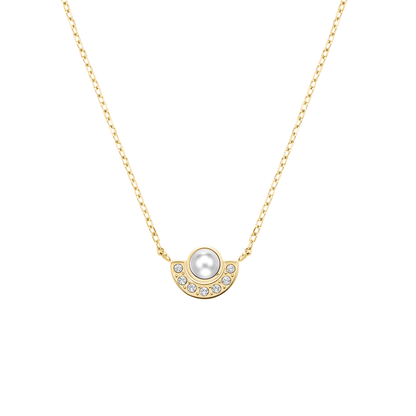 Rosefield Modern Pearl Circle Necklace Gold - JNPCG-J1292