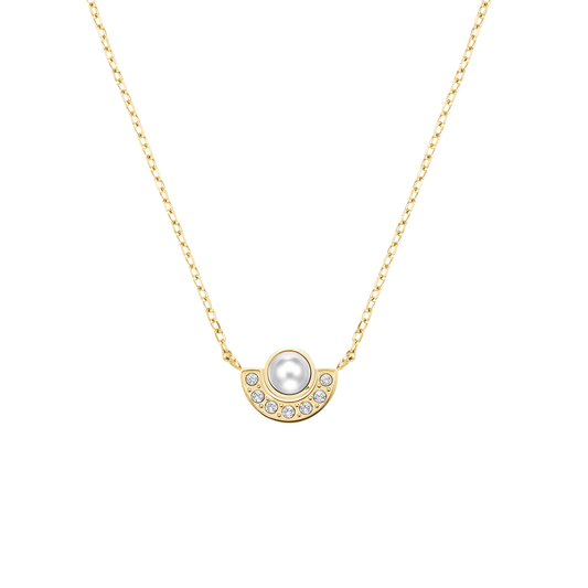 Rosefield Modern Pearl Circle Necklace Gold - JNPCG-J1292