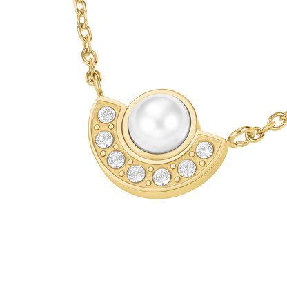 Rosefield Modern Pearl Circle Necklace Gold - JNPCG-J1292