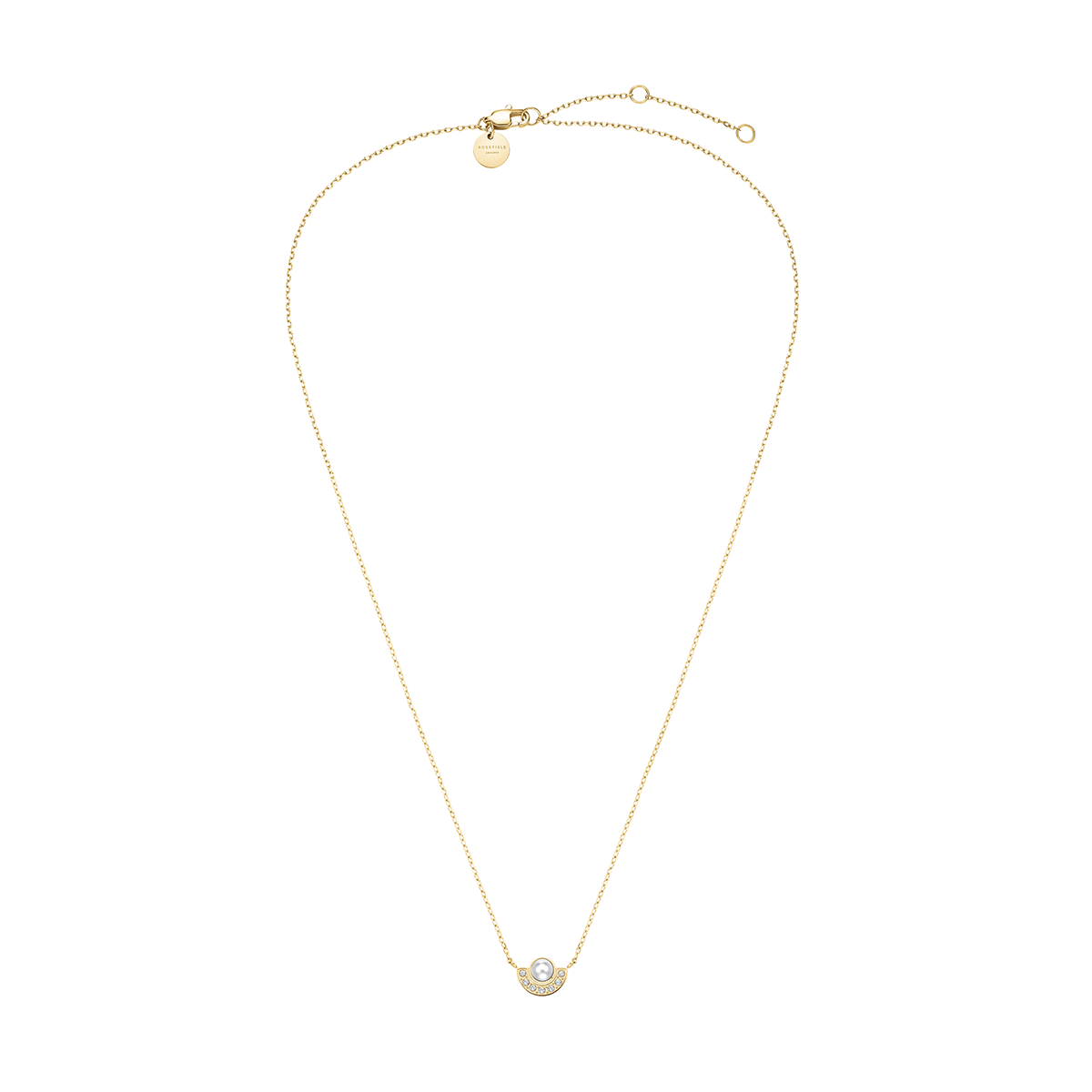 Rosefield Modern Pearl Circle Necklace Gold - JNPCG-J1292