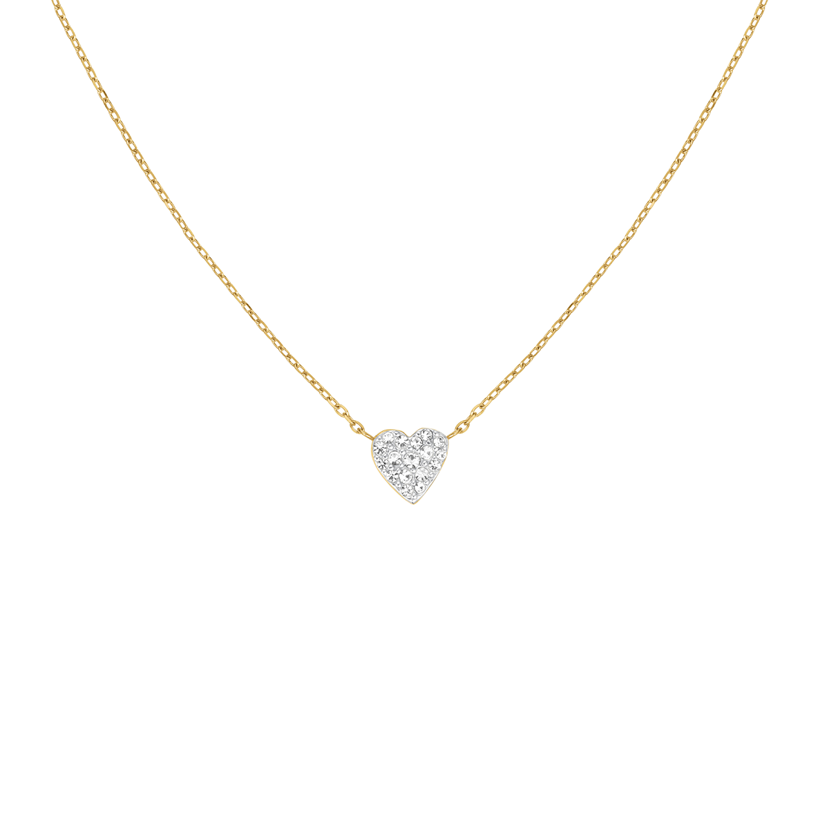 Rosefield Pave Heart Gold Necklace - JNPHG-J1273
