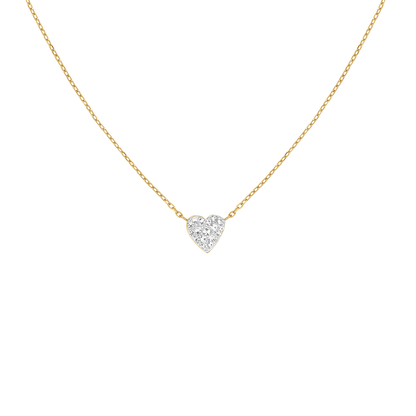 Rosefield Pave Heart Gold Necklace - JNPHG-J1273