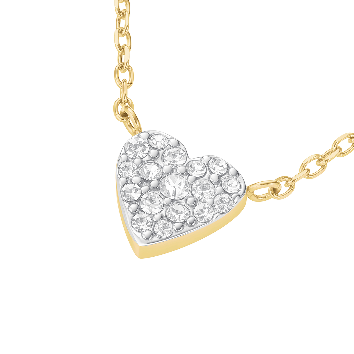 Rosefield Pave Heart Gold Necklace - JNPHG-J1273