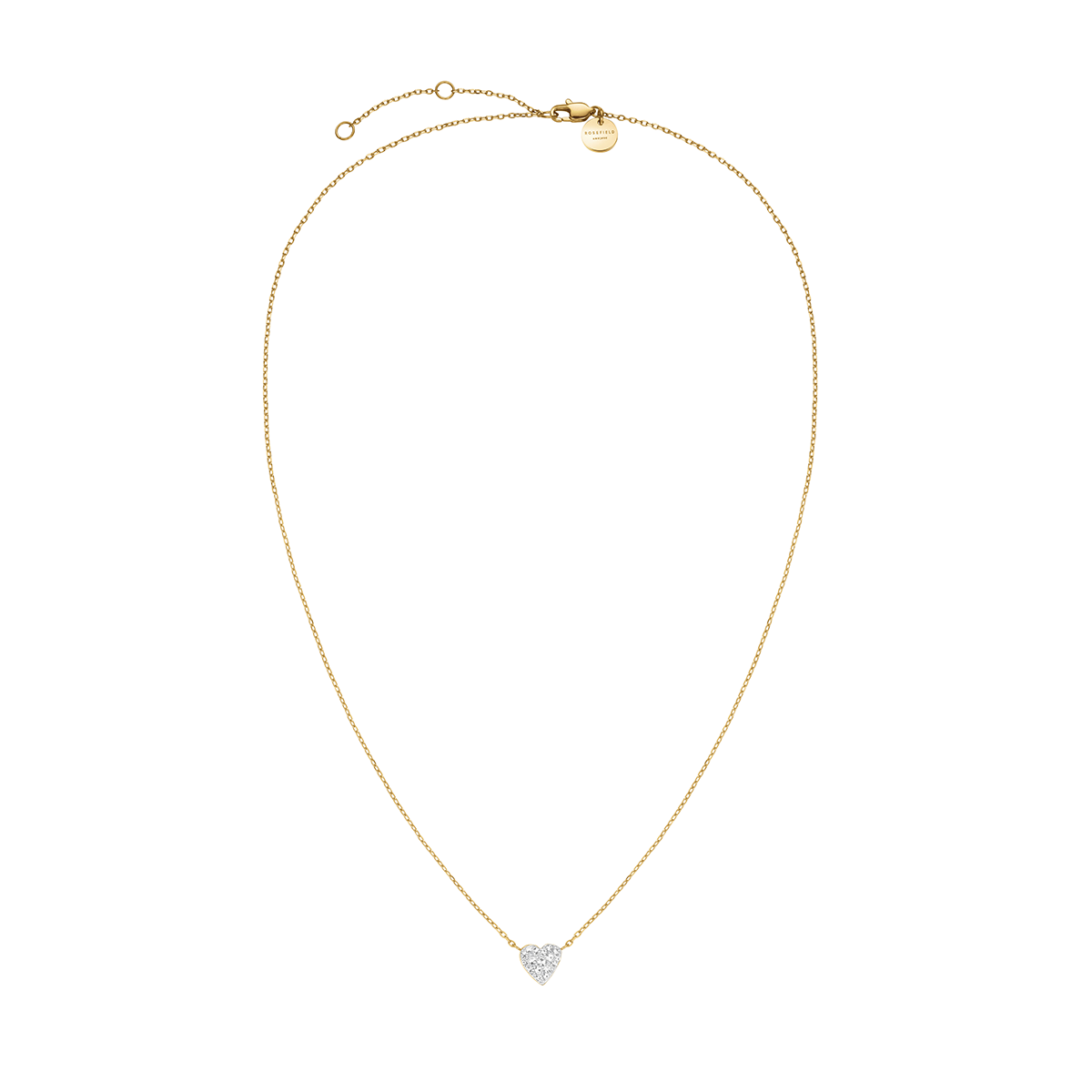 Rosefield Pave Heart Gold Necklace - JNPHG-J1273