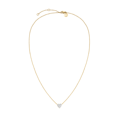 Rosefield Pave Heart Gold Necklace - JNPHG-J1273