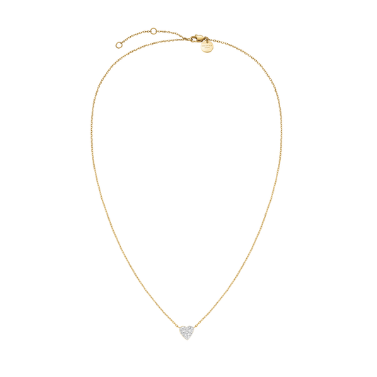 Rosefield Pave Heart Gold Necklace - JNPHG-J1273