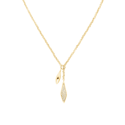 Rosefield Pave Gold Leaf + Lariat Set