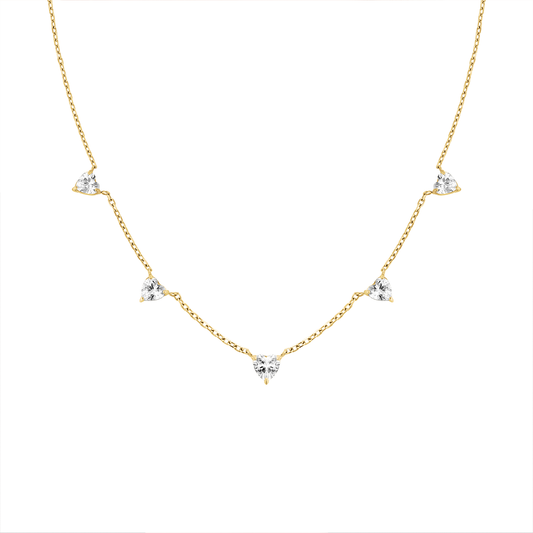 Rosefield Row of Hearts Necklace White CrystalsJNRHG-J1005