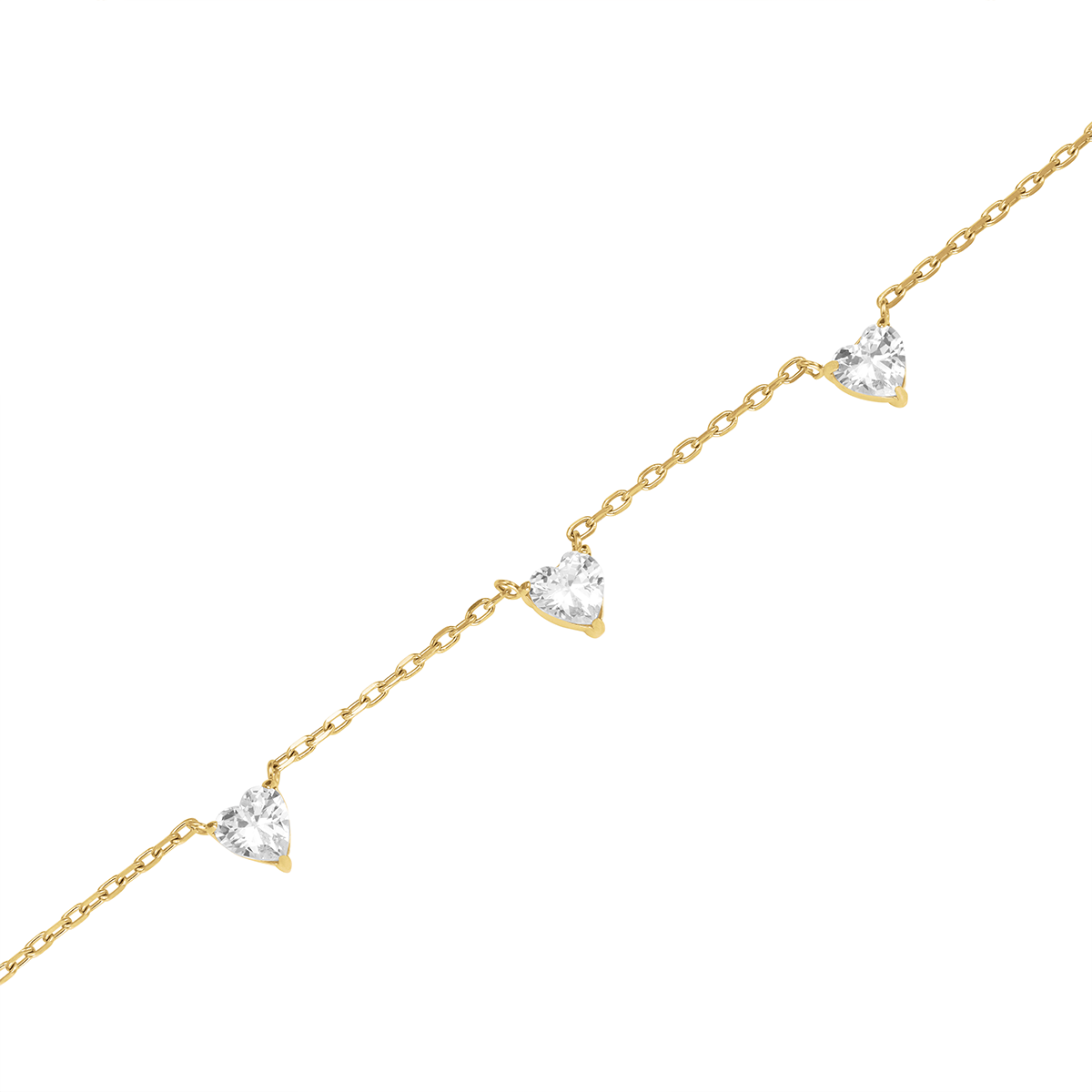 Rosefield Row of Hearts Necklace White CrystalsJNRHG-J1005