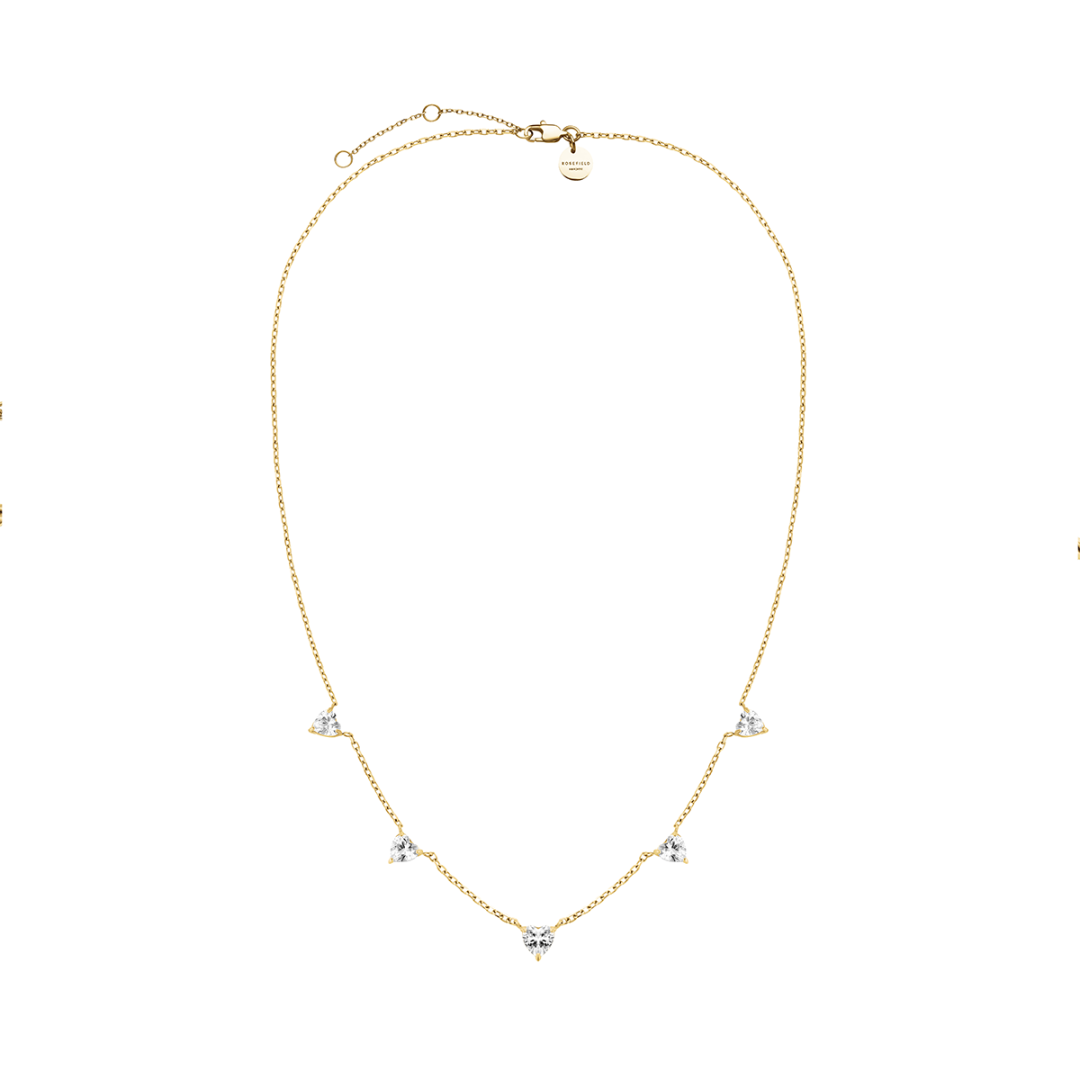 Rosefield Row of Hearts Necklace White CrystalsJNRHG-J1005