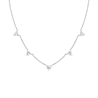 Rosefield Row of Hearts Necklace Silver - JNRHS-J1006