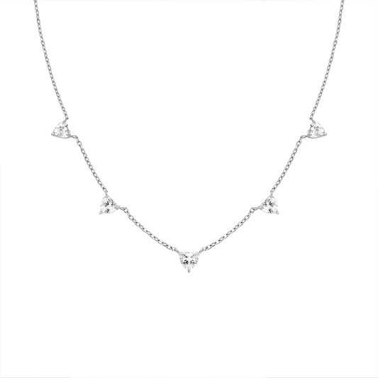 Rosefield Row of Hearts Necklace Silver - JNRHS-J1006