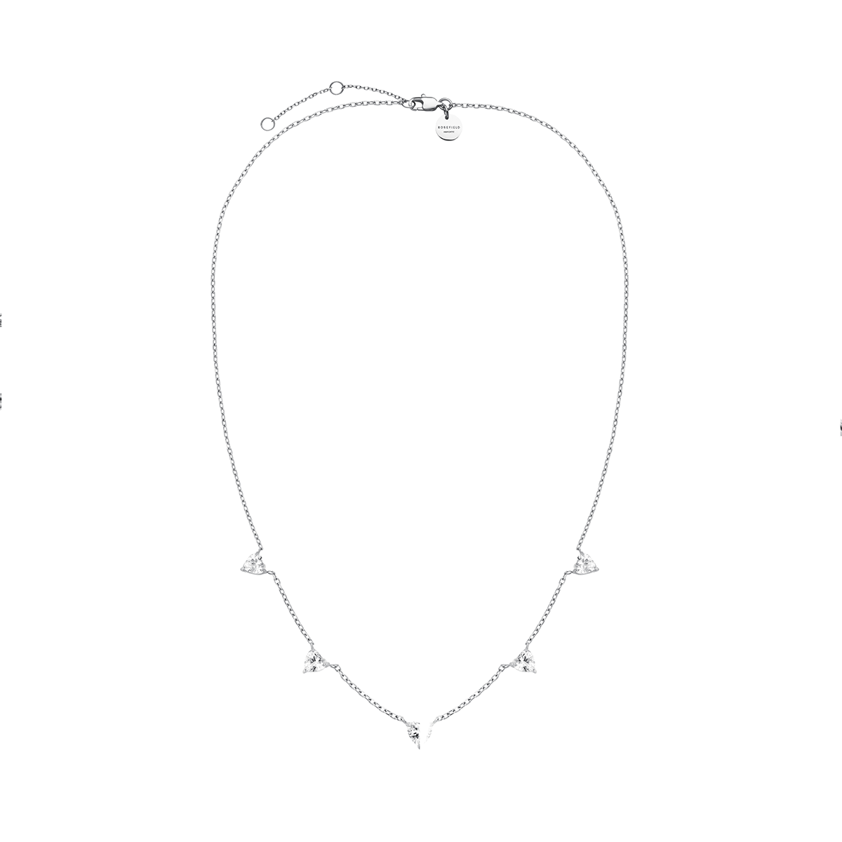 Rosefield Row of Hearts Necklace Silver - JNRHS-J1006
