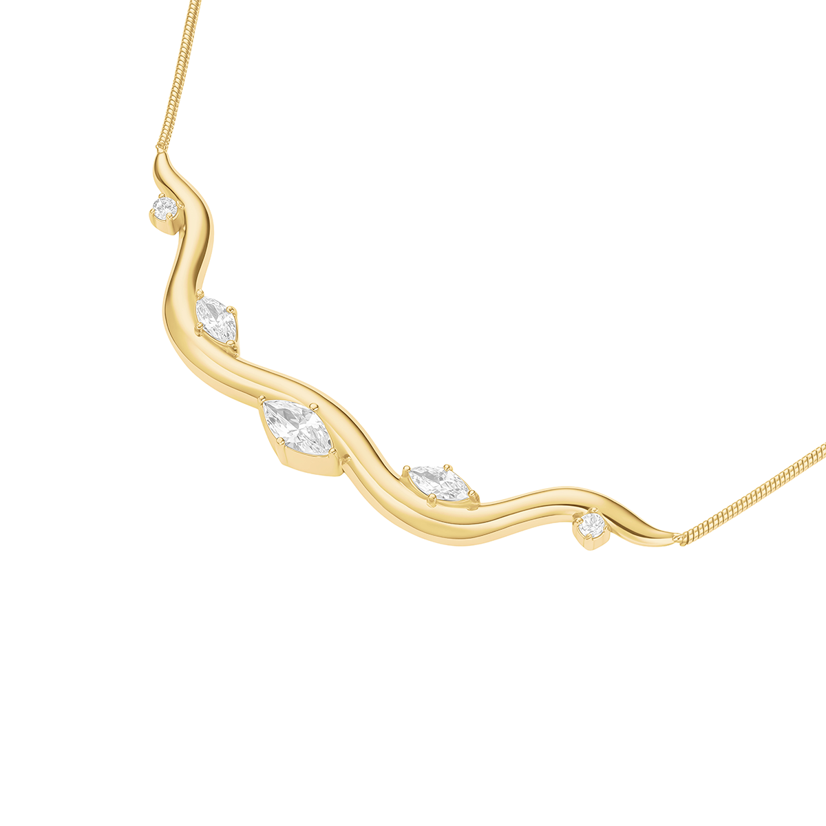 Rosefield Wave Choker Gold - JNWCG-J1308