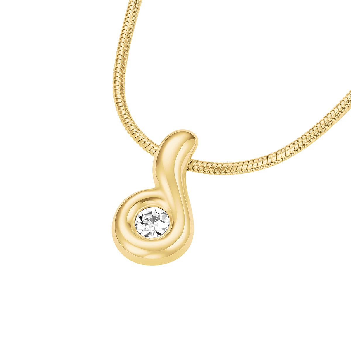 Rosefield Wave Pendant Necklace Gold - JNWPG-J1307