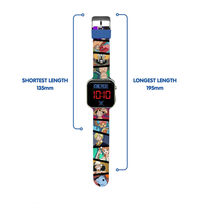 One Piece LED Display Watch with Silicone Character Strap for Kids - OP00005