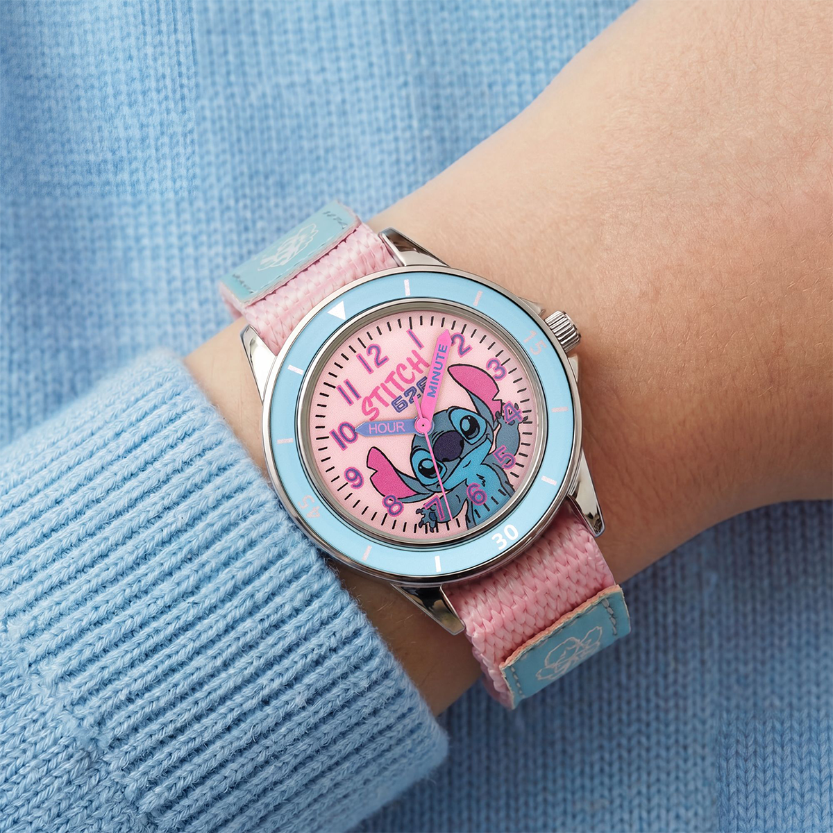 Lilo & Stitch Time Teacher Dial Quartz Watch with Silicone Character Strap for Kids - LAS5099