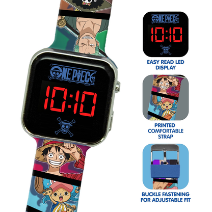 One Piece LED Display Watch with Silicone Character Strap for Kids - OP00005