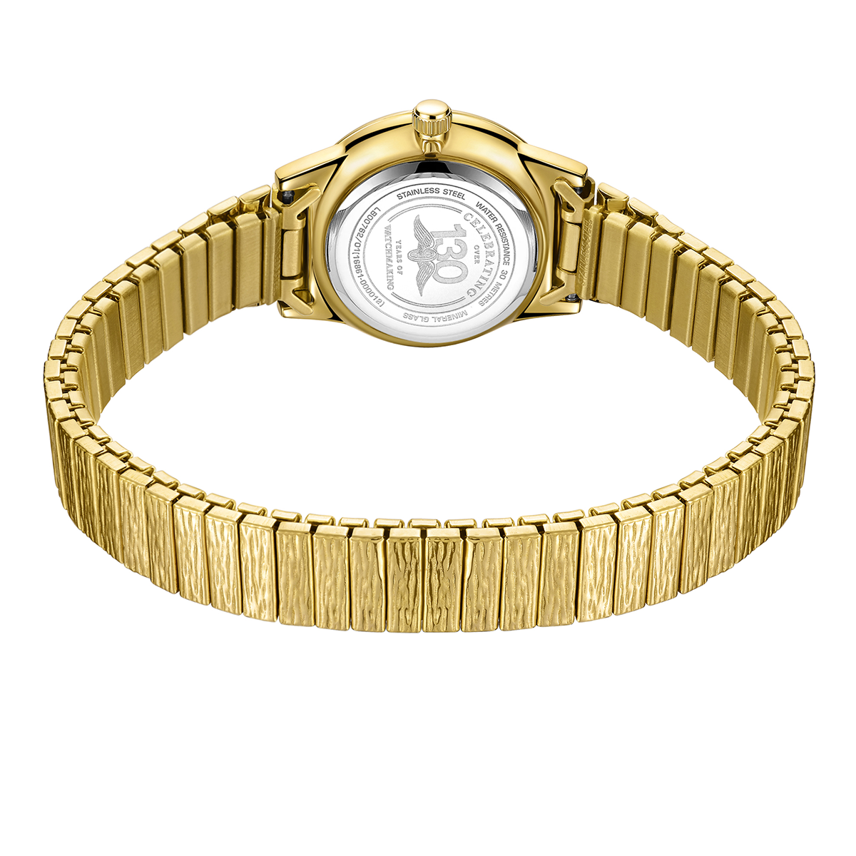 Rotary Ladies Heritage Gold Plated Stainless Steel Expander Bracelet Watch - LB00762/01
