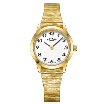 Rotary Ladies Heritage Gold Plated Stainless Steel Expander Bracelet Watch - LB00762/01