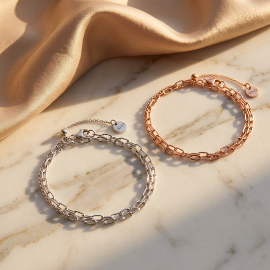 Liu Jo Ivy Bracelet Jewelry Pair (Silver + Rosegold)