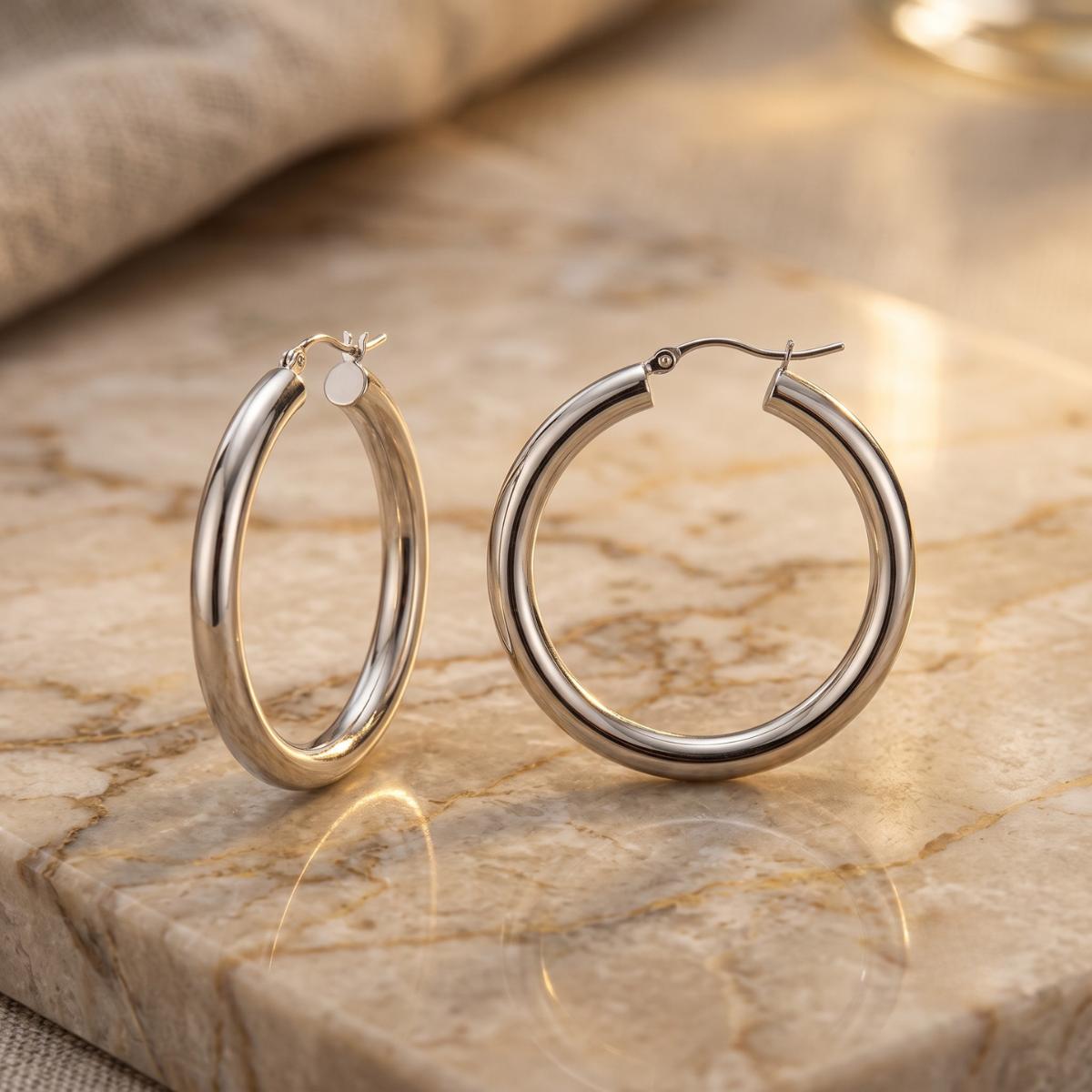 Liu Jo Hoops Earrings Pair (Silver + Gold)