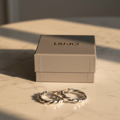 Liu Jo Noir Silver Hoops - LJ2407