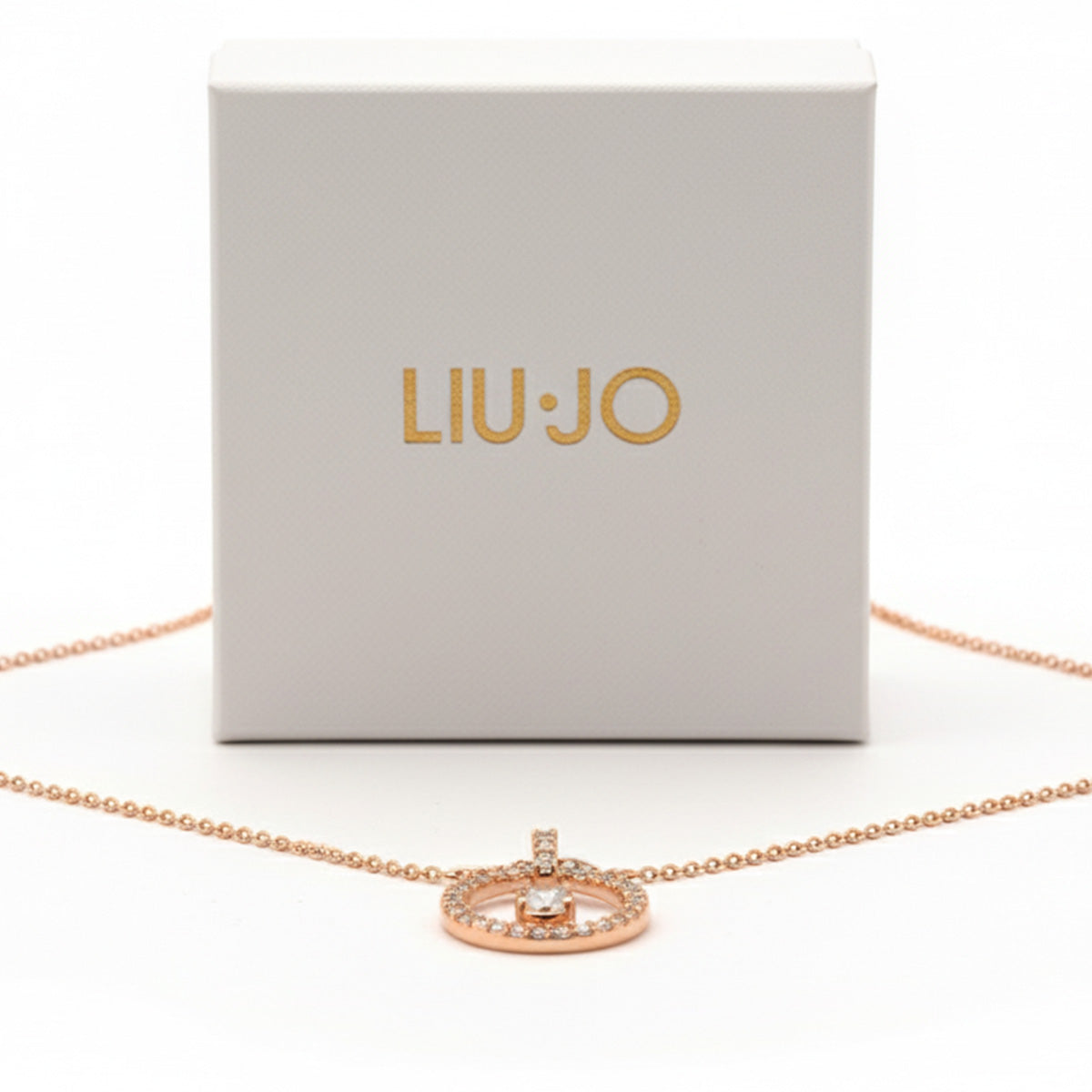 Liu Jo rosegold circle pendant - LJ2524