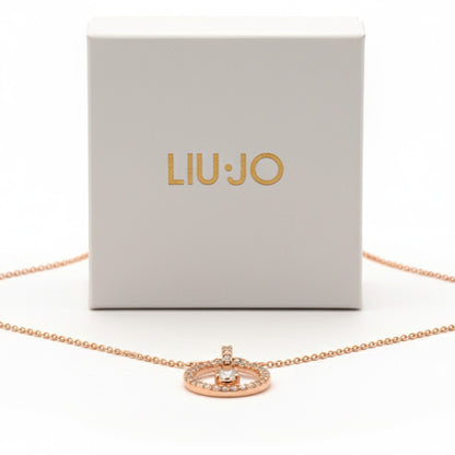 Liu Jo rosegold circle pendant - LJ2524