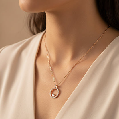 Liu Jo rosegold circle pendant - LJ2524