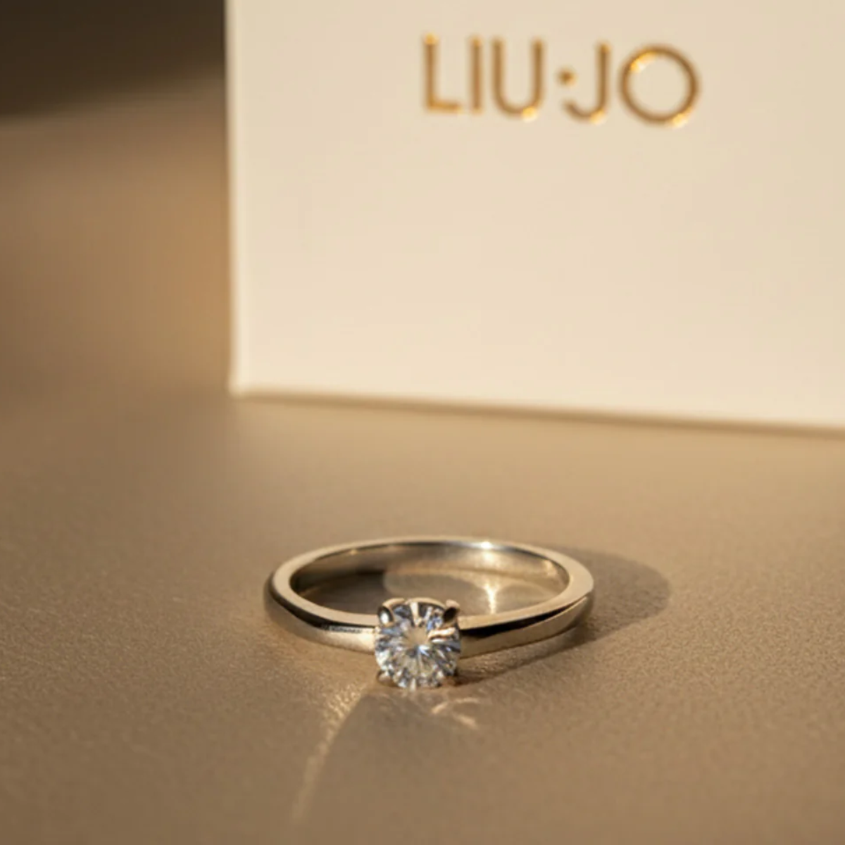 Liu Jo Crystal Silver Rings Pair