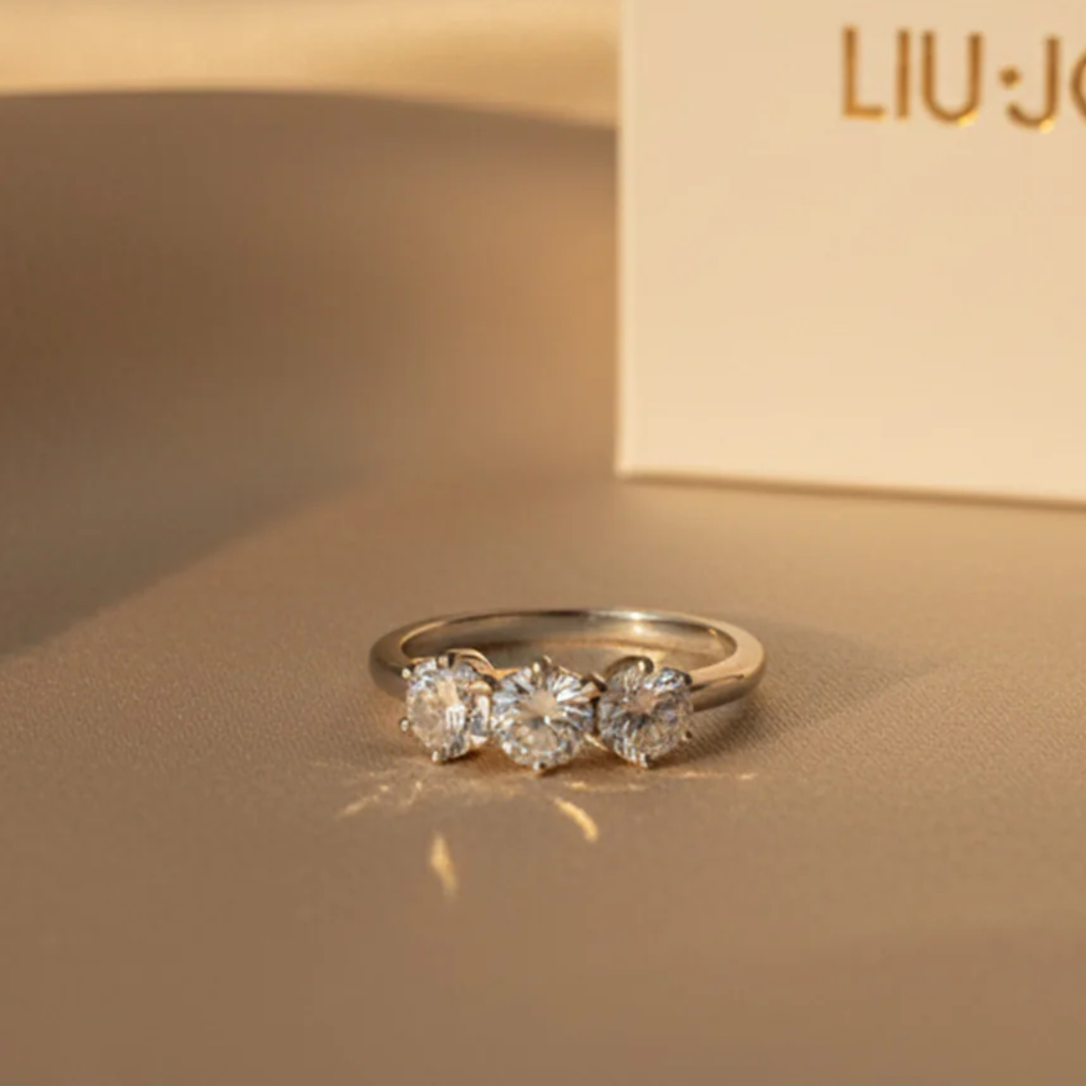 Liu Jo Crystal Silver Rings Pair