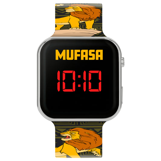 Disney Lion King Mufasa Black Strap LED Watch-LKG4010