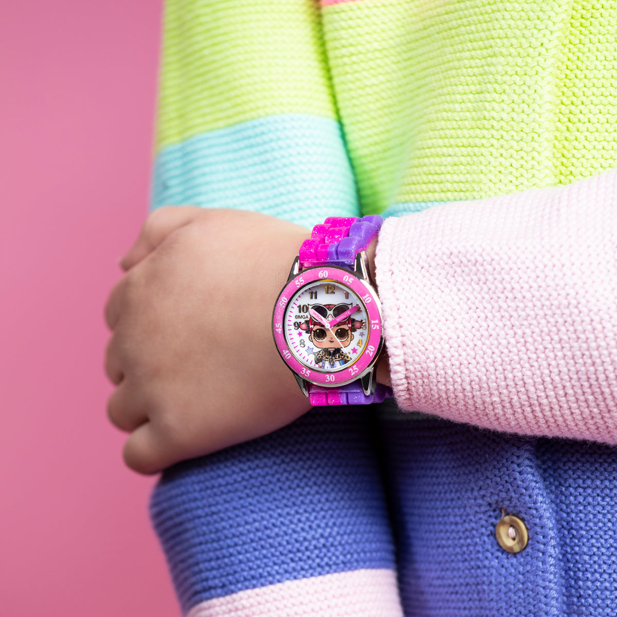 LOL Surprise Pink & purple Silicon Strap Watch - LOL9017ARG