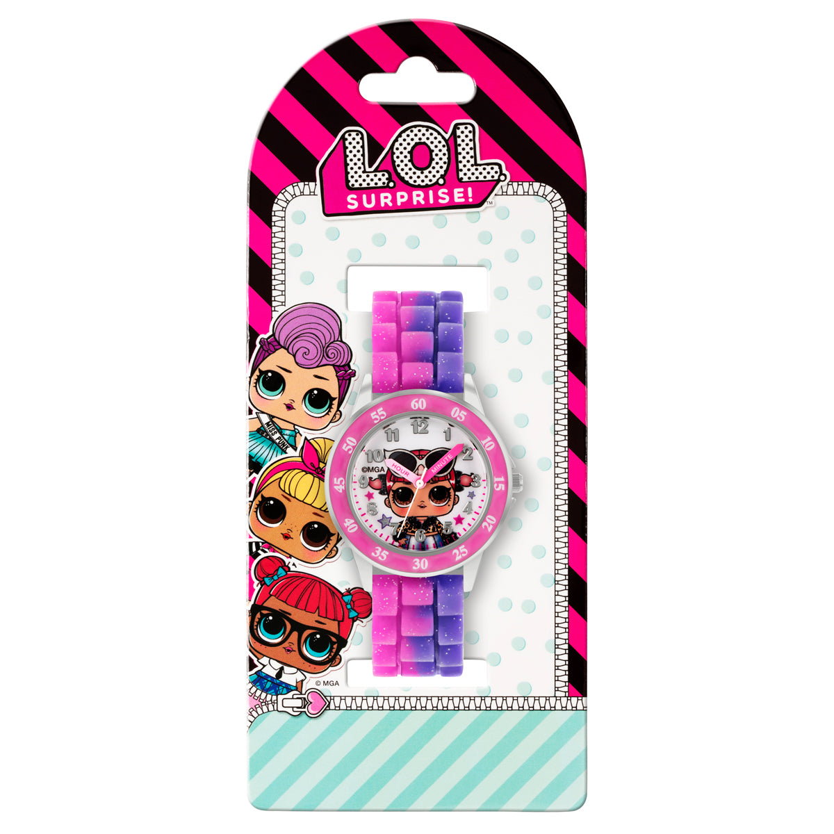 LOL Surprise Pink & purple Silicon Strap Watch - LOL9017ARG