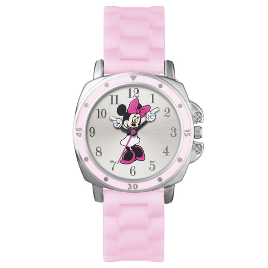 Disney Minnie Mouse Pink Silicon Strap Watch-MN1063