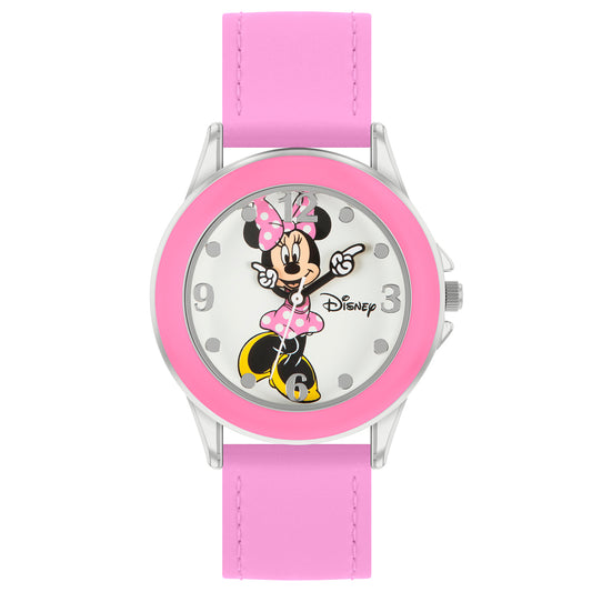 Disney Minnie Mouse Pink Silicon Strap Watch-MN1442