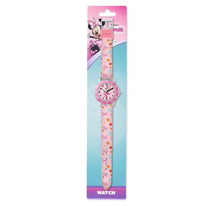 Disney Minnie Mouse Pink Printed Strap Time Teacher Watch - MN9101