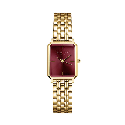 Rosefield Octagon XS Burgundy Sunray Steel Gold - OBGSG-O83